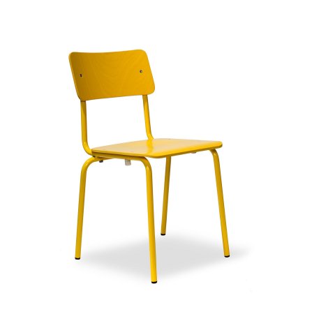 Sedia per bambini Comeback 041, impilabile 680/380 x 330 x 330 x 330, tinto di giallo, verniciato, verniciato