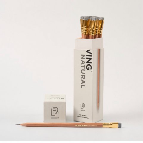 Blackwing Bleistift Natural, mit Radierer, HB, Zedernholz