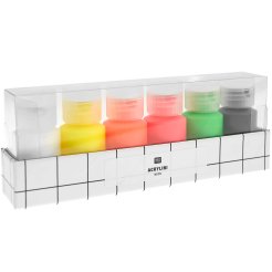 Acrylfarbe Acrylini, matt, Set, 6 x 22 ml, neon