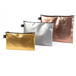 Loqi Reißverschlussbeutel Zip Pockets metallic