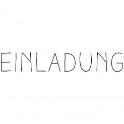 Motivstempel aus Holz, Typo, Einladung