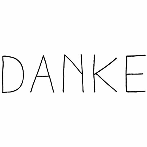 Motivstempel aus Holz, Typo Danke